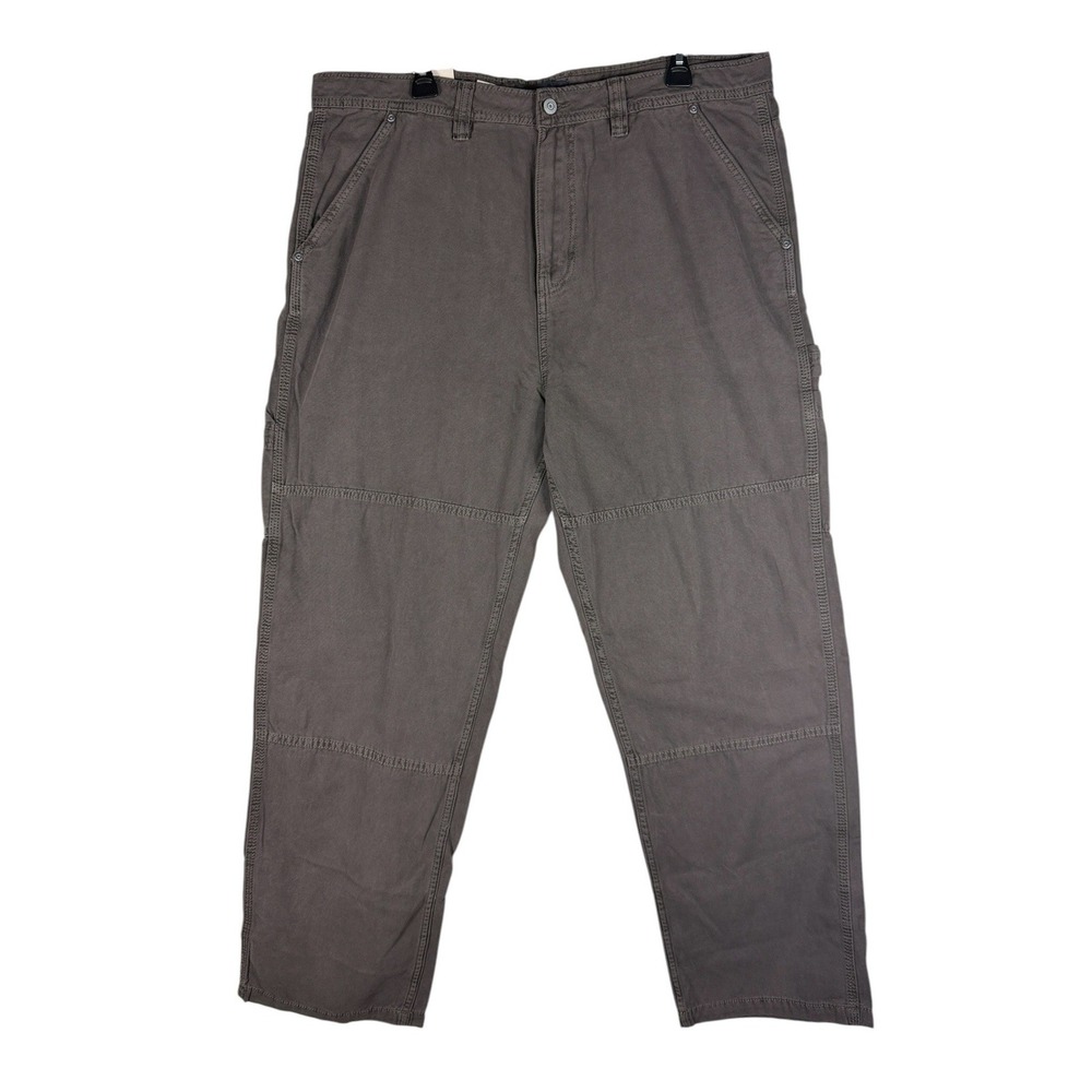 Aeropostale Mens Carpenter Pants Charcoal Gray Canvas Straight Leg XL 129623 NEW